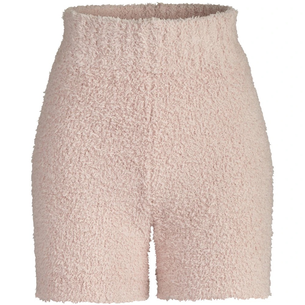SKIMS Plush High-Waist Lounge Shorts in nude color